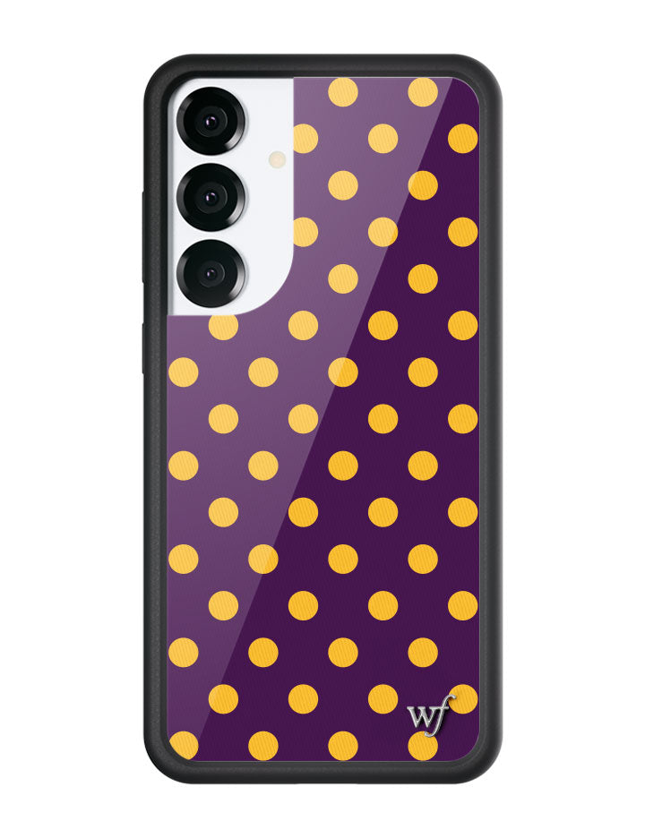 Purple and Yellow Polka Dot Protective Samsung Galaxy Phone Case - Image 5