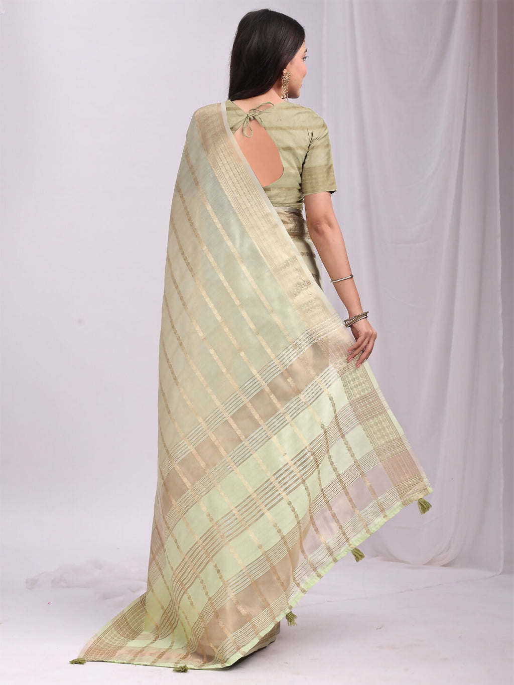 Shree Shyam Fashion Organza Light Green Saree