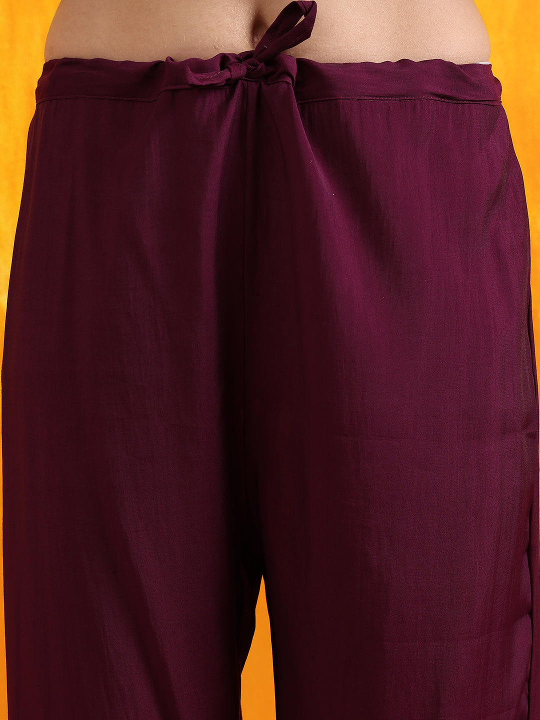 Hand Embroidered Chanderi Kurta Set with Organza Dupatta in Purple