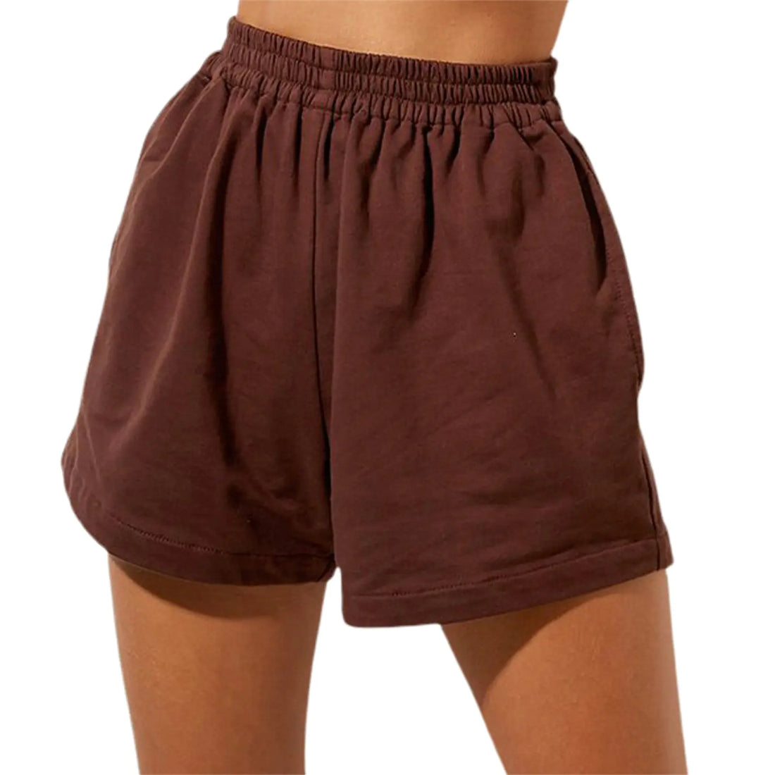 Womens High Waist Cotton Shorts with Comfortable Elastic Waist - Image 10