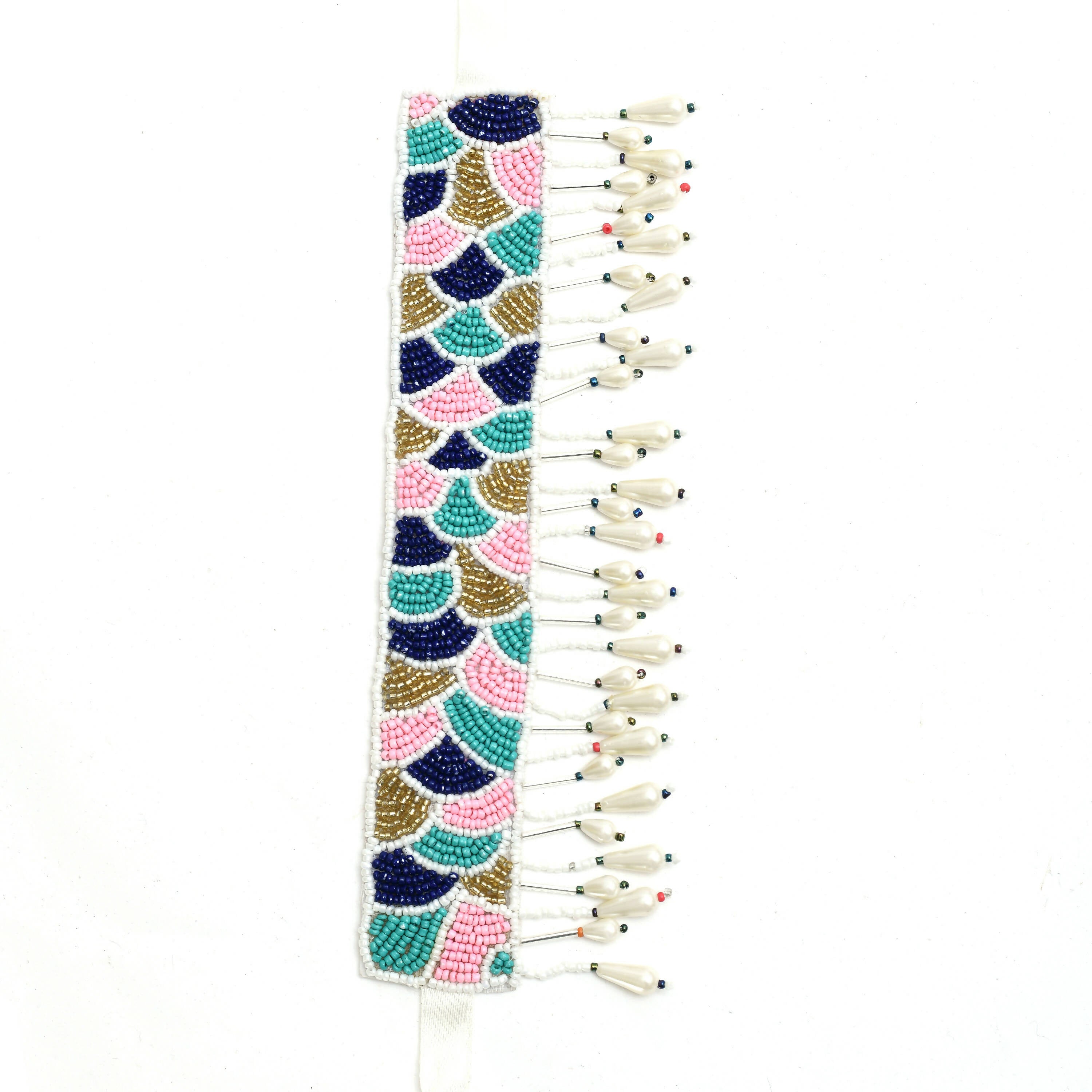 Multi-Color Beaded Choker Necklace with Dangle Earrings Set
