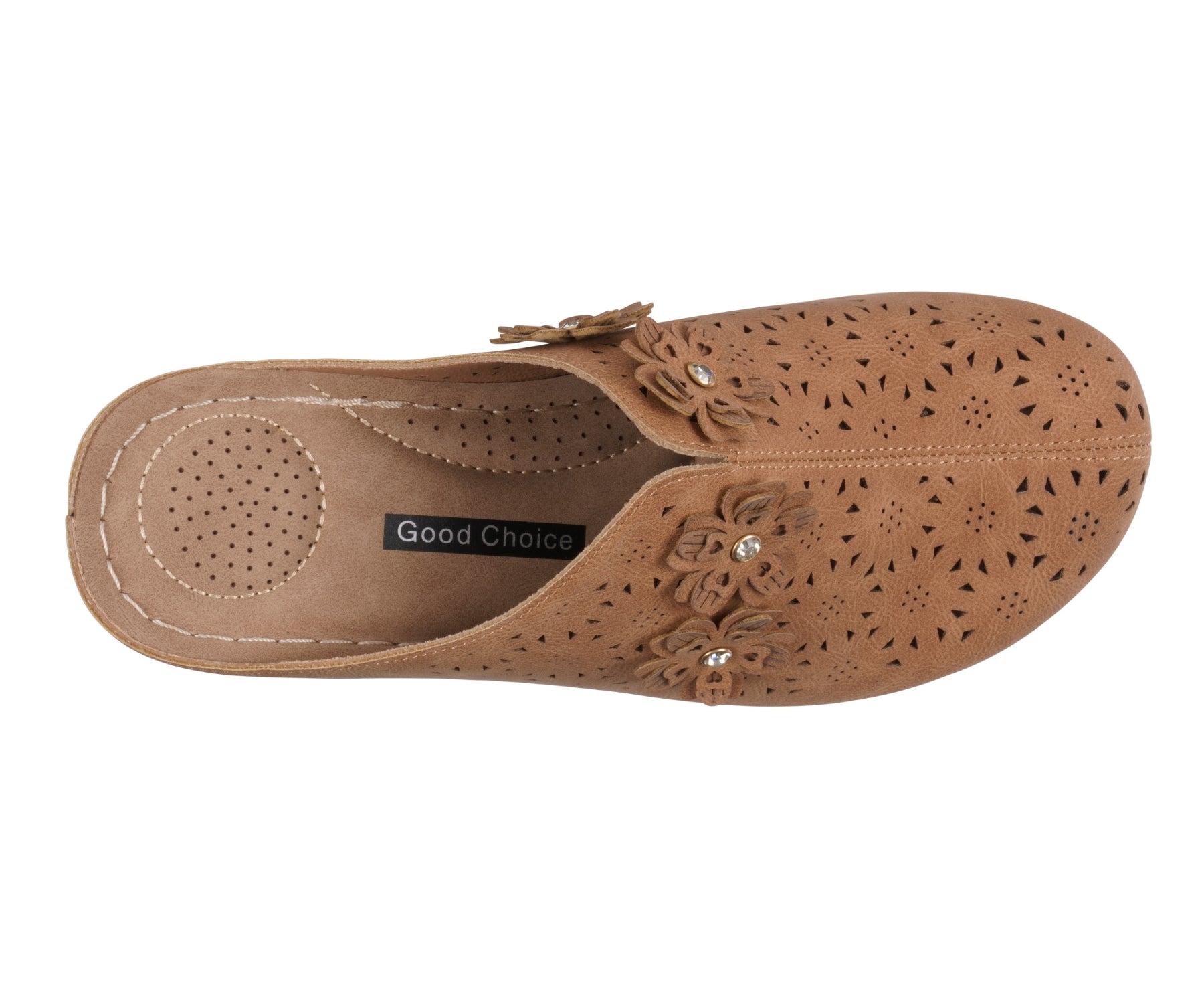 Women's Krista Floral Cutout Wedge Mule Clog in Brown - Image 3