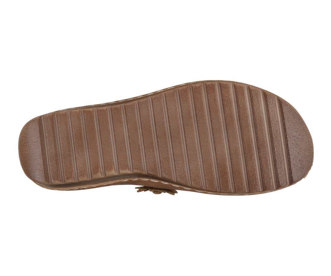 Women's Krista Floral Cutout Wedge Mule Clog in Brown - Image 5