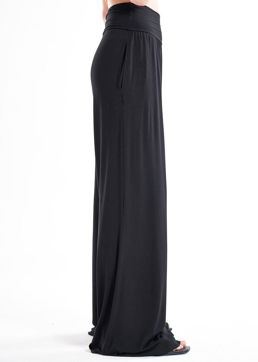 Black Jersey Viscose Palazzo Pants LavaNera