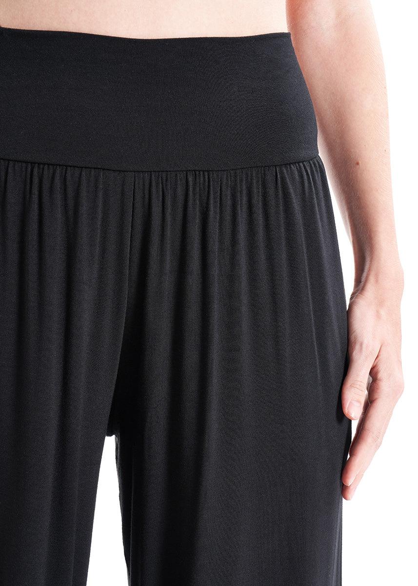 Black Jersey Viscose Palazzo Pants LavaNera