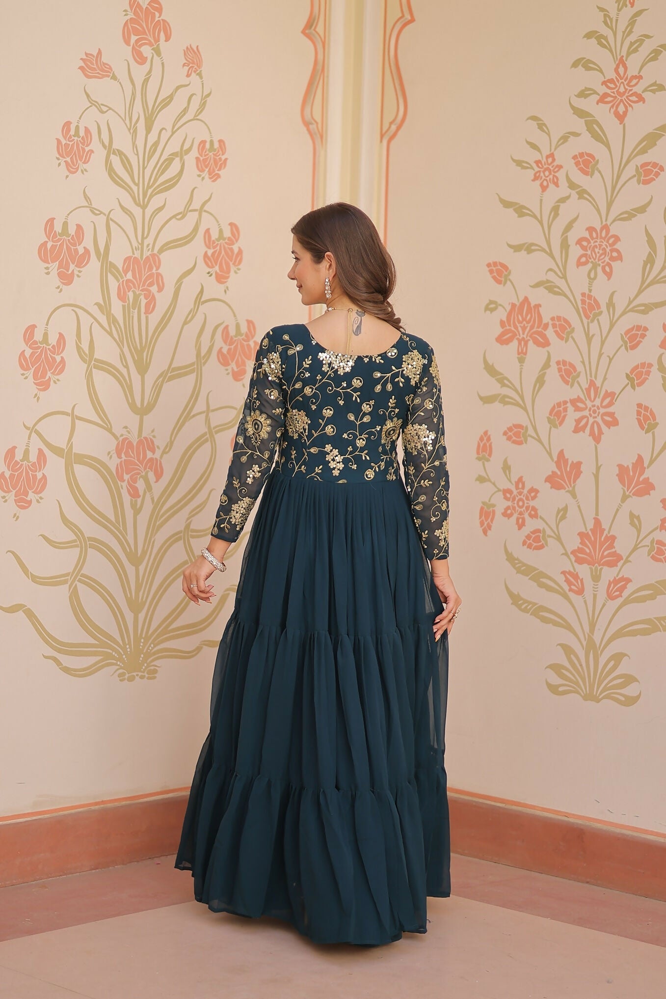 Rama Georgette Sequence Embroidery Dress for Women