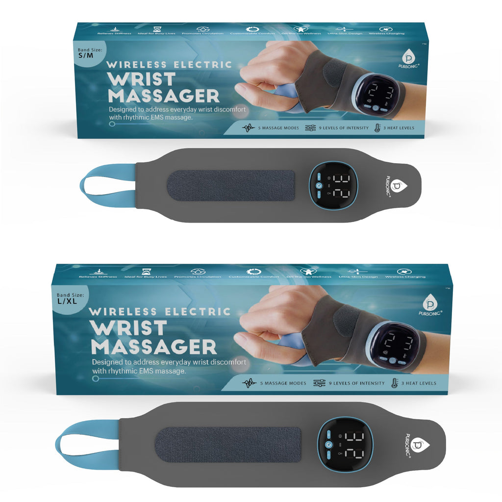 Wireless Electric Wrist Massager with EMS Heat Therapy Support