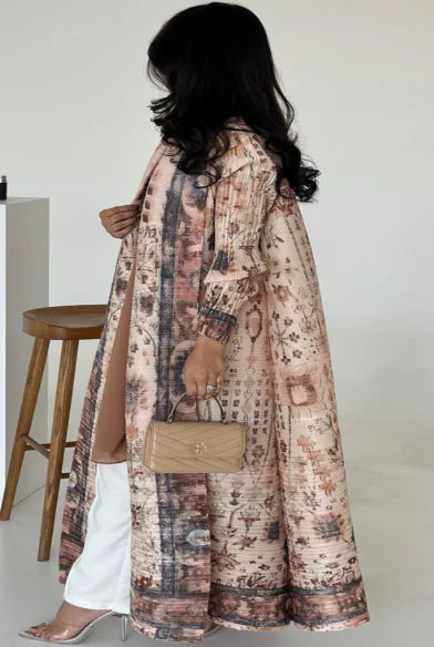 Pleated Print Plus Robe