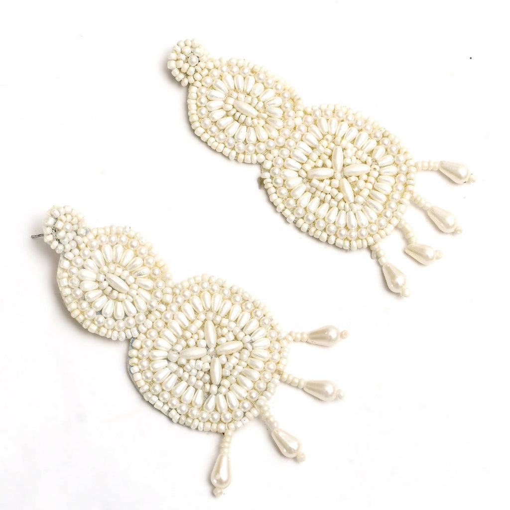 Johar Kamal Handicraft Off White Pearl Choker Necklace Set