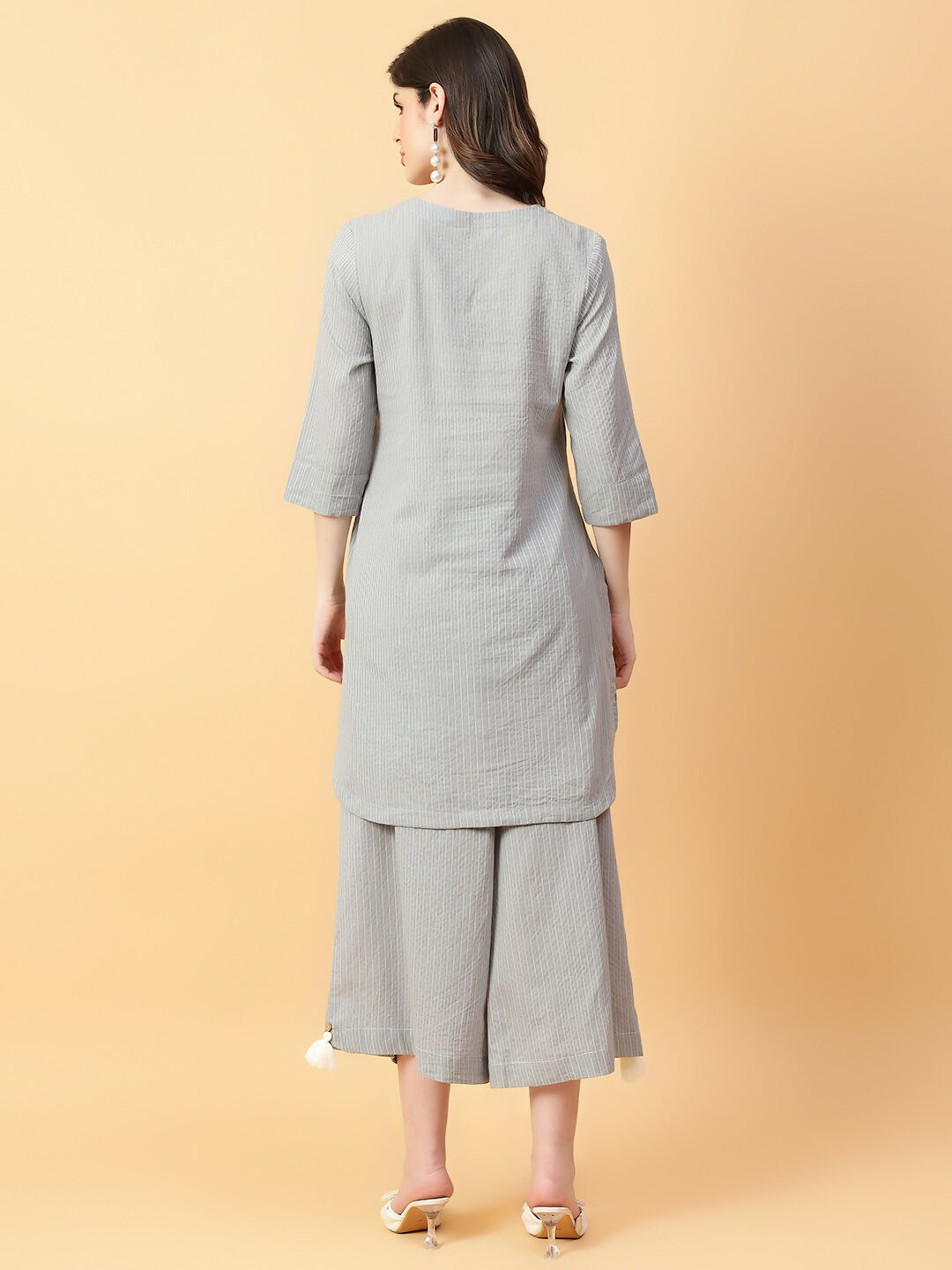 Joban Fashion Grey Cotton Khatha & Hand Work Co-ord Set