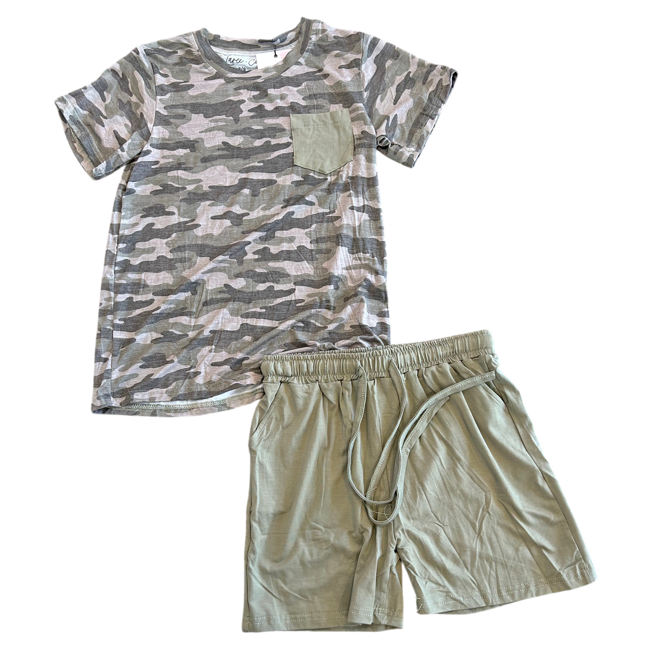 Kace Camo Bamboo Youth T-Shirt & Shorts Set