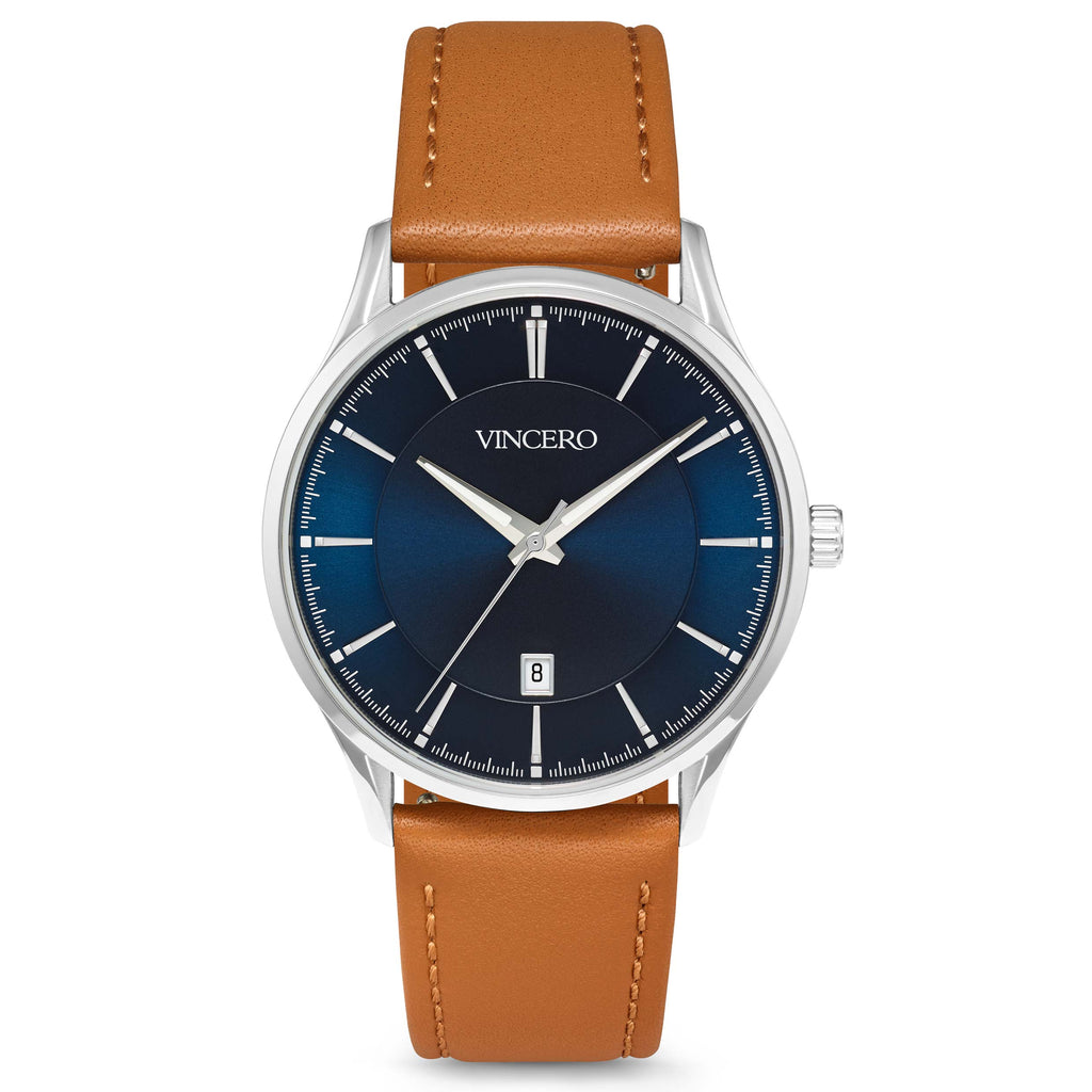 The Kairos II Blue Sands watch featuring a slim profile and clean, minimalist blue dial.