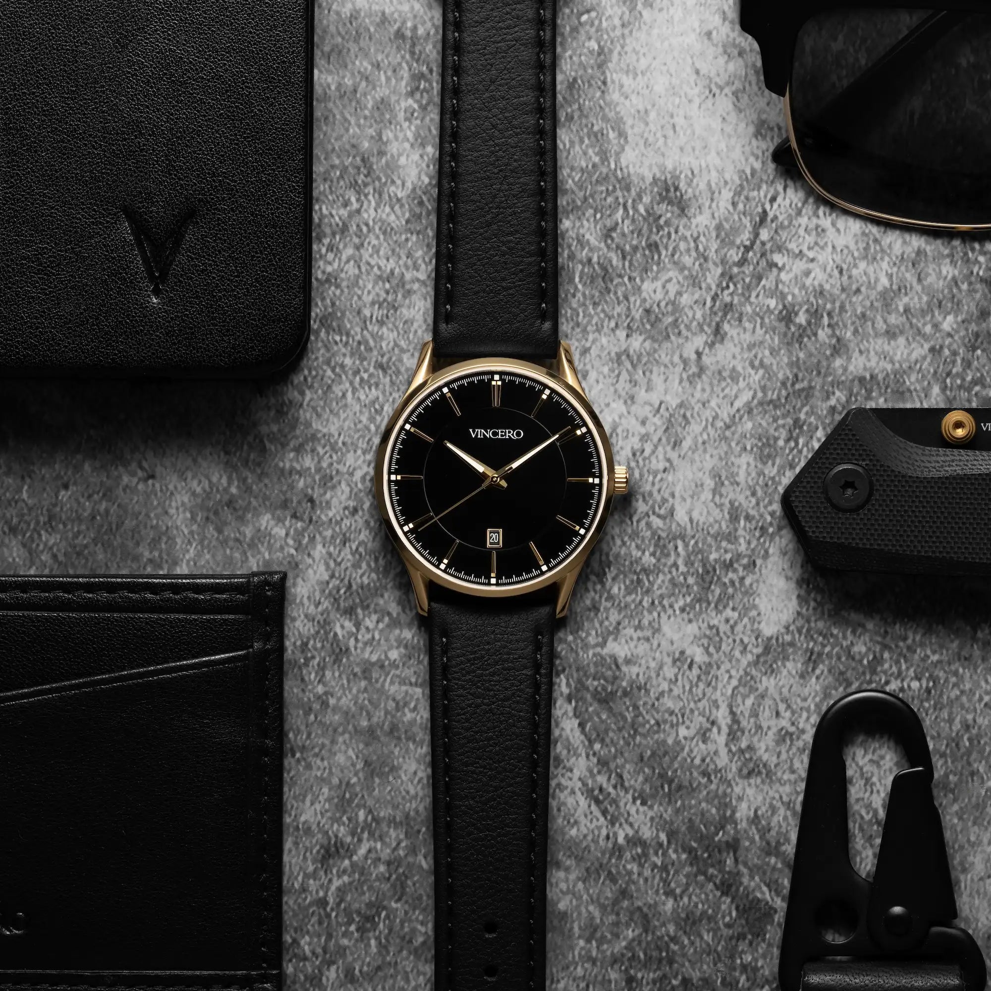 The Kairos II Watch - Gold Onyx 38mm Minimalist Design