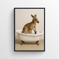 Kangaroo Animal Bathroom Tub Poster