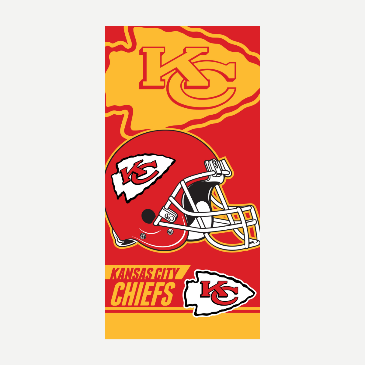 Kansas City Chiefs Velour Beach Towel Red and Gold Fan Gear