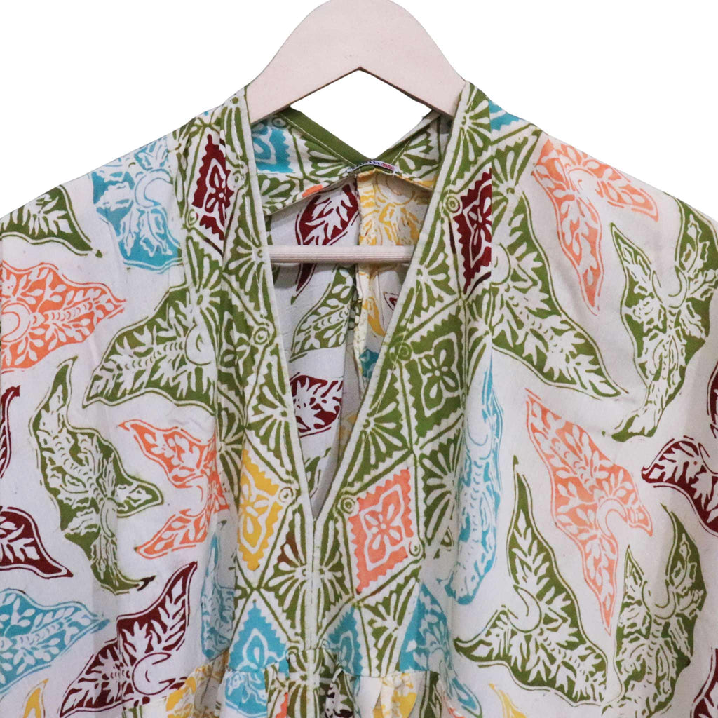 Hand Dyed Batik Kaftan Dress 100% Soft Cotton Material, Maxi, Long, Tropical Tapestry Dress, Caftan