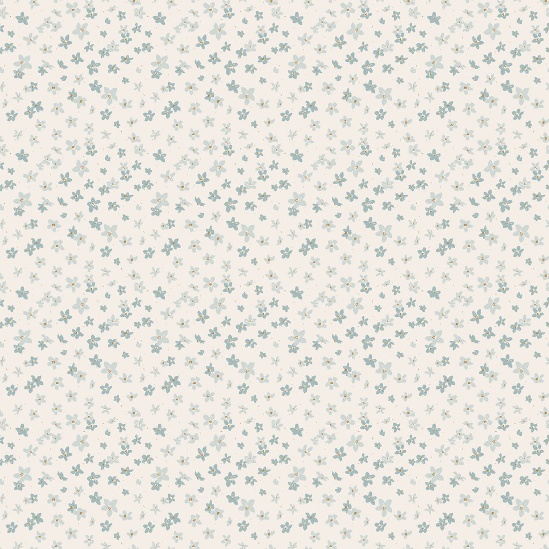 Kaye Floral Removable Wallpaper in Blue and Peach