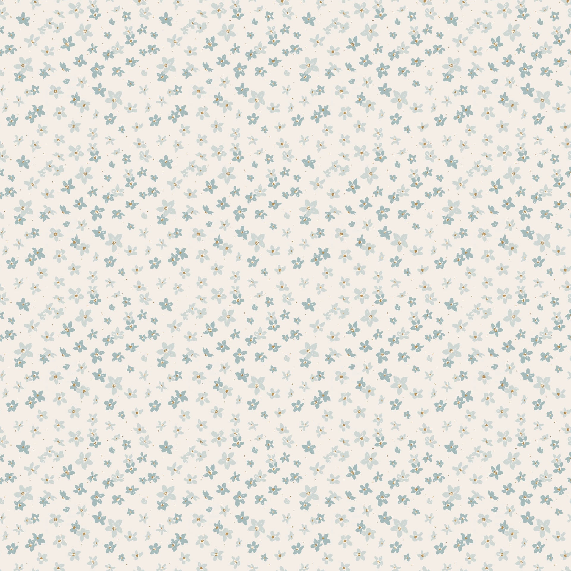 Kaye Floral Removable Wallpaper in Blue and Peach