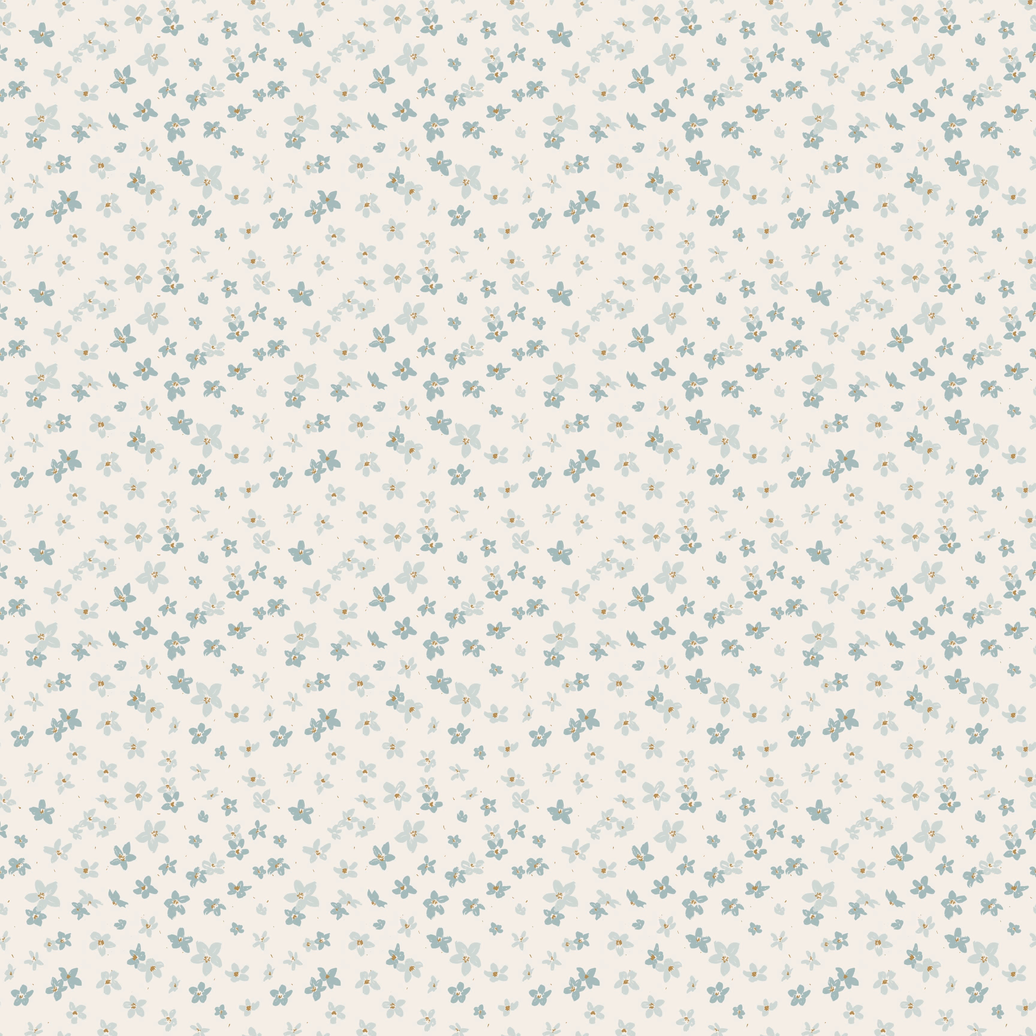 Kaye Floral Removable Wallpaper in Blue and Peach