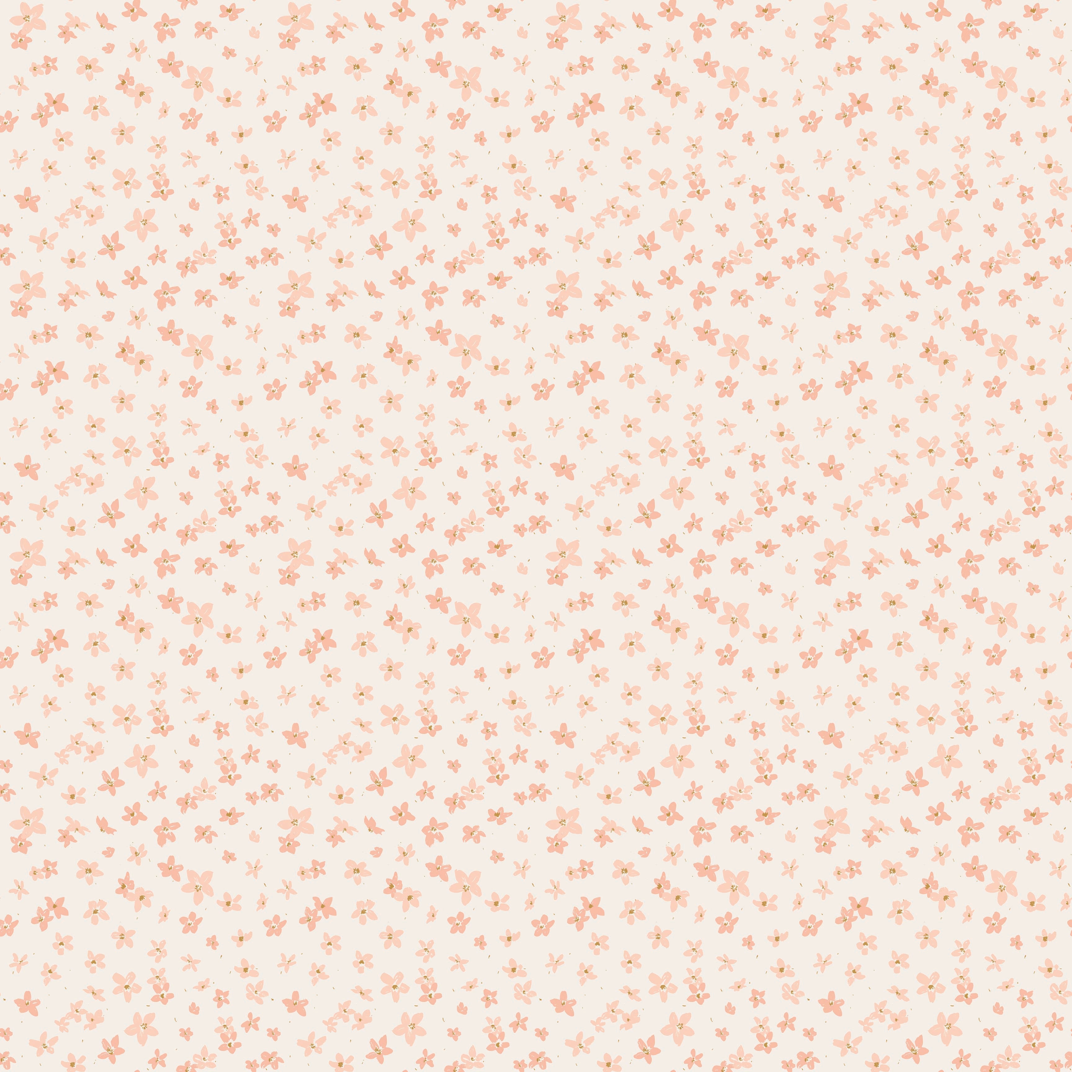 Kaye Floral Removable Wallpaper in Blue and Peach