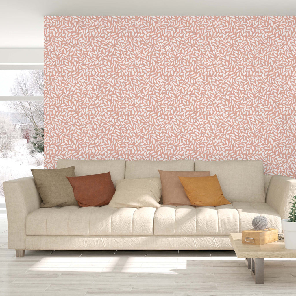 Harlow Floral Removable Wallpaper in Beige and White