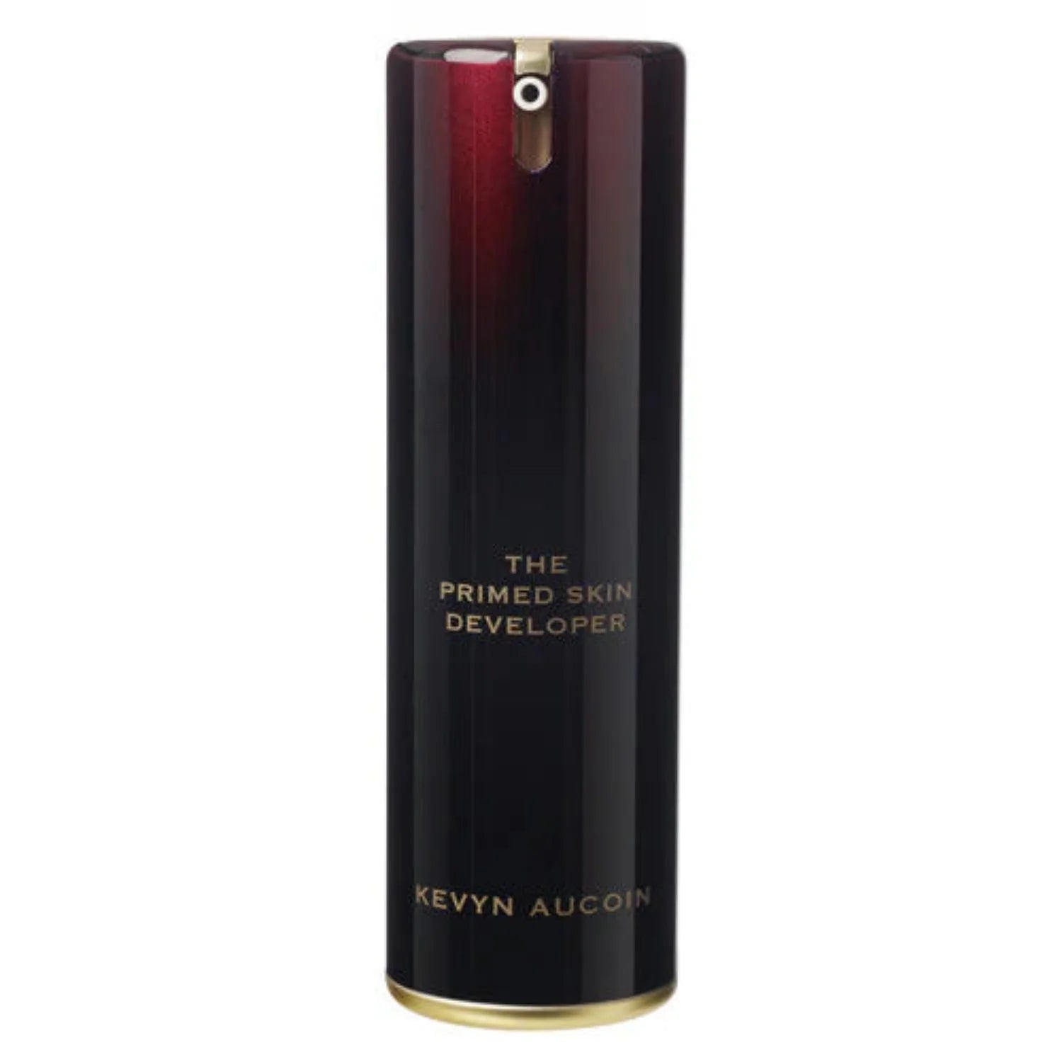 Kevyn Aucoin The Primed Skin Developer in a luxury burgundy and gold pump bottle
