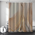 Ruelvth Brown Shower Curtain Modern Grey and Tan Marble Shower Curtain for Bathroom Aesthetic Ink Texture Waterproof Shower Curtain Set with Hooks 72x96 Inch