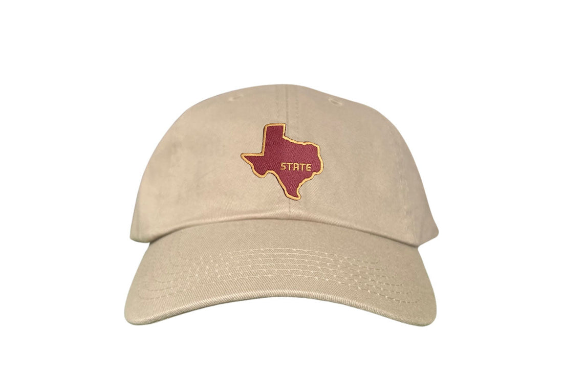 Texas State Bobcats Dad Hat Maroon and Gold Baseball Cap