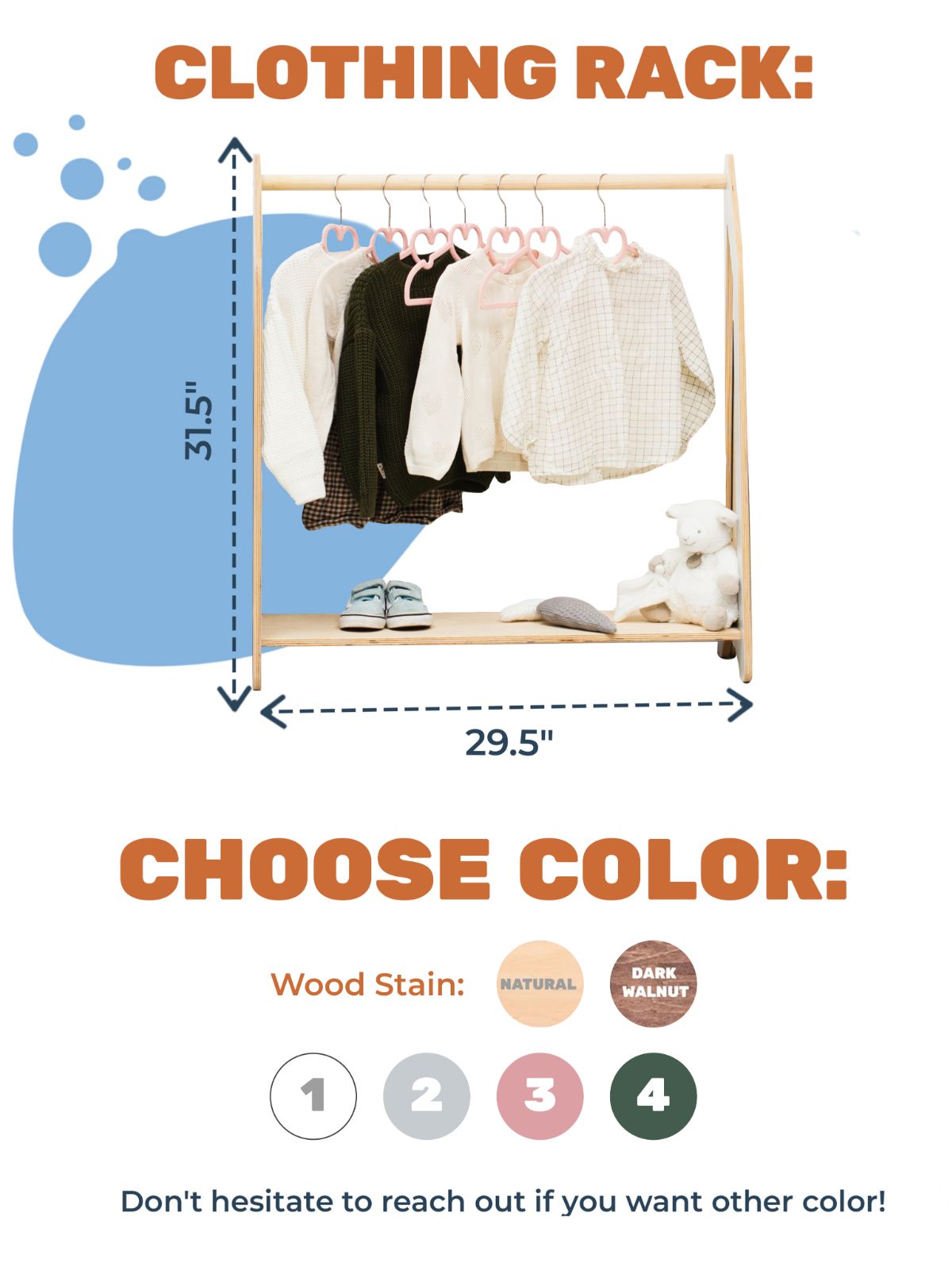 Montessori Toddler Clothes Rack for Nursery & Dress Up Play
