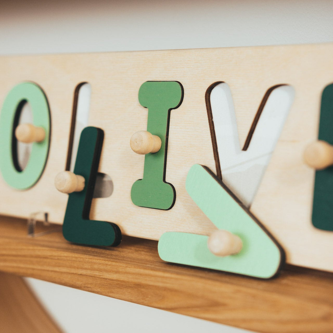 Personalized Woodland Name Puzzle - Scandi-Style Montessori Toy