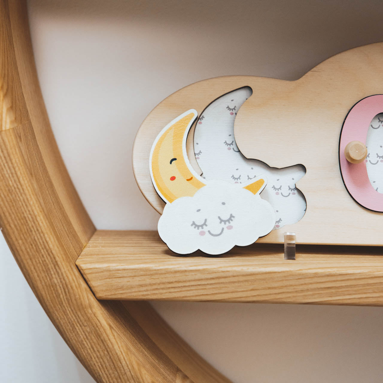 Personalized Cloud Name Puzzle for Toddlers - Montessori Wood Toy