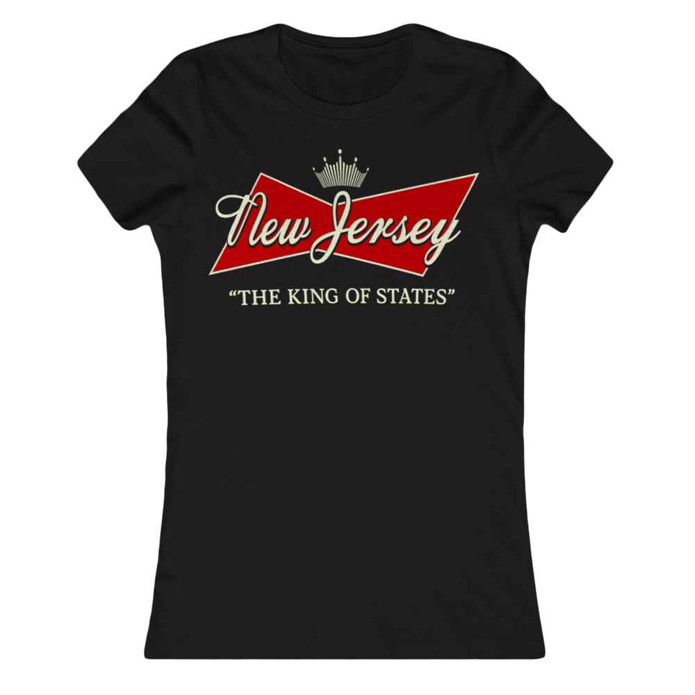 Girls casual graphic t-shirt featuring King of States New Jersey text design
