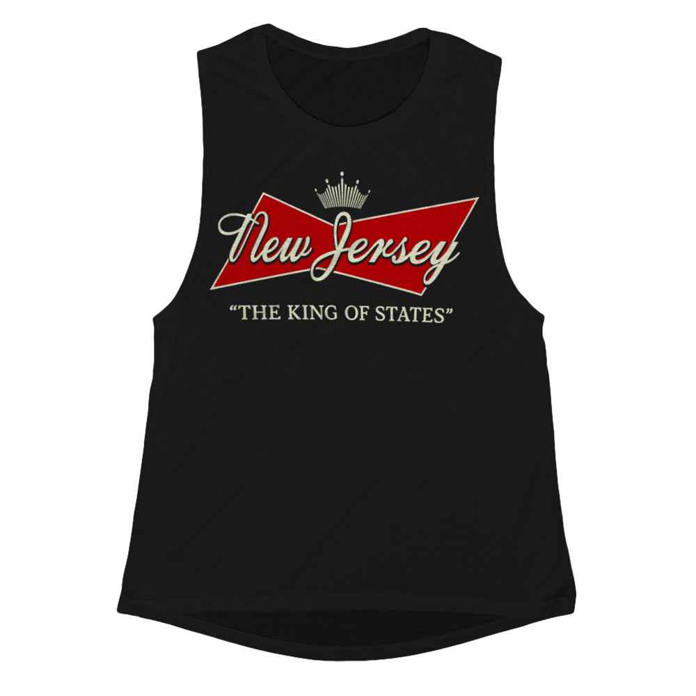 Girls New Jersey vintage-inspired graphic tank top in a sunny, casual style.