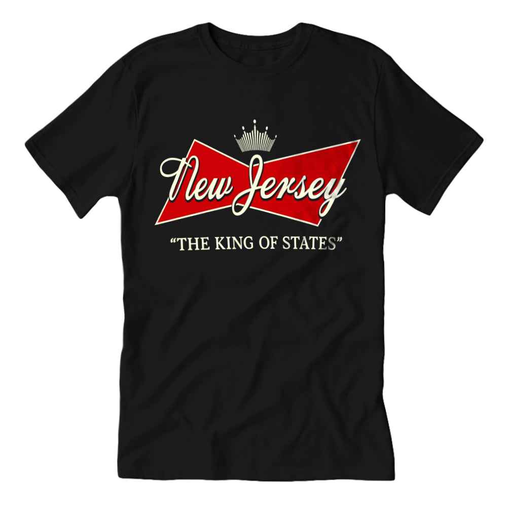 King of States graphic t-shirt featuring New Jersey-inspired design on soft cotton fabric