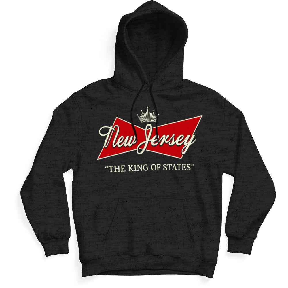 King of States Unisex Hoodie featuring Newark-inspired industrial graphic print on soft fleece