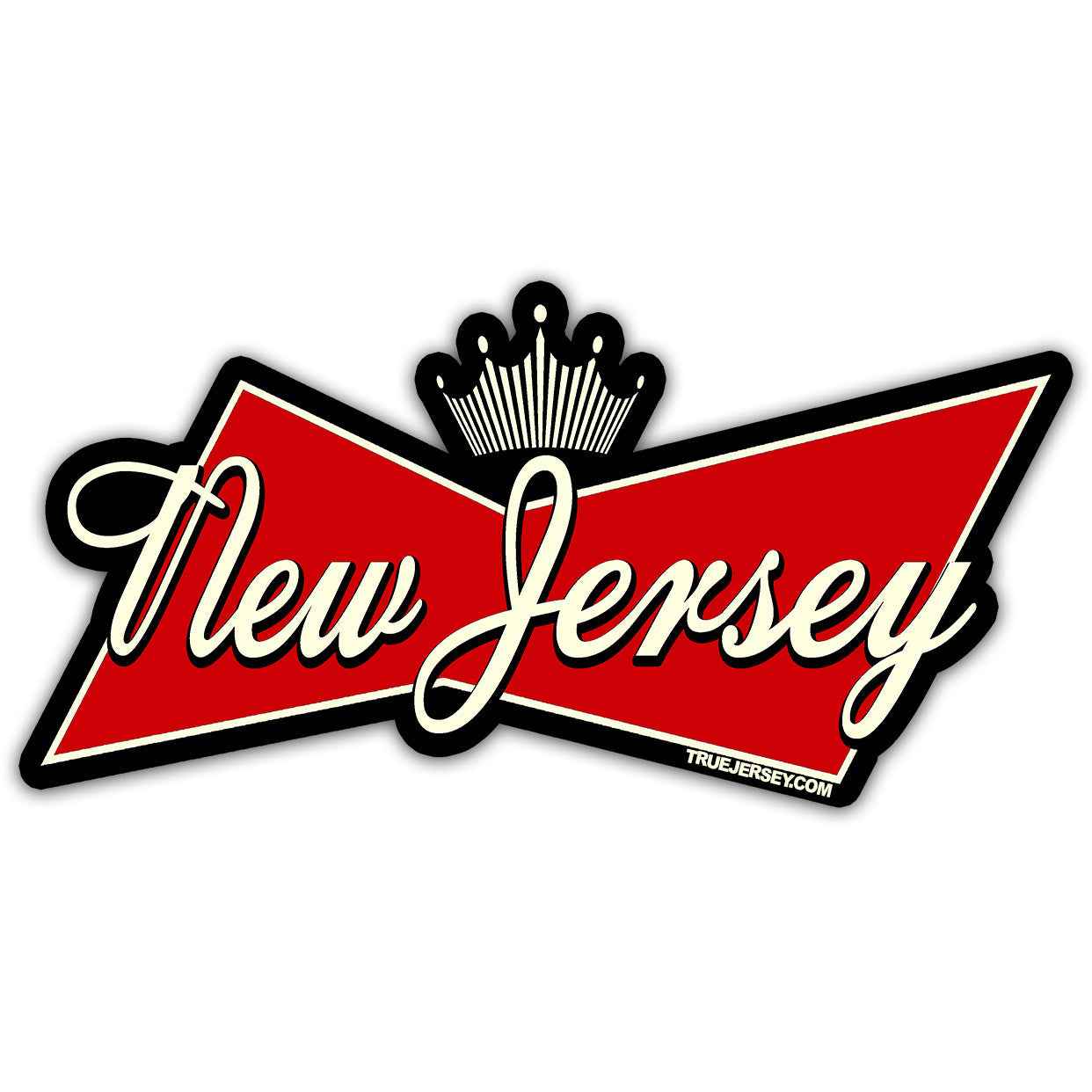 King of States flexible magnet featuring New Jersey text, measuring 4 by 2 inches.