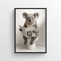 Koala Animal Bathroom Toilet Poster