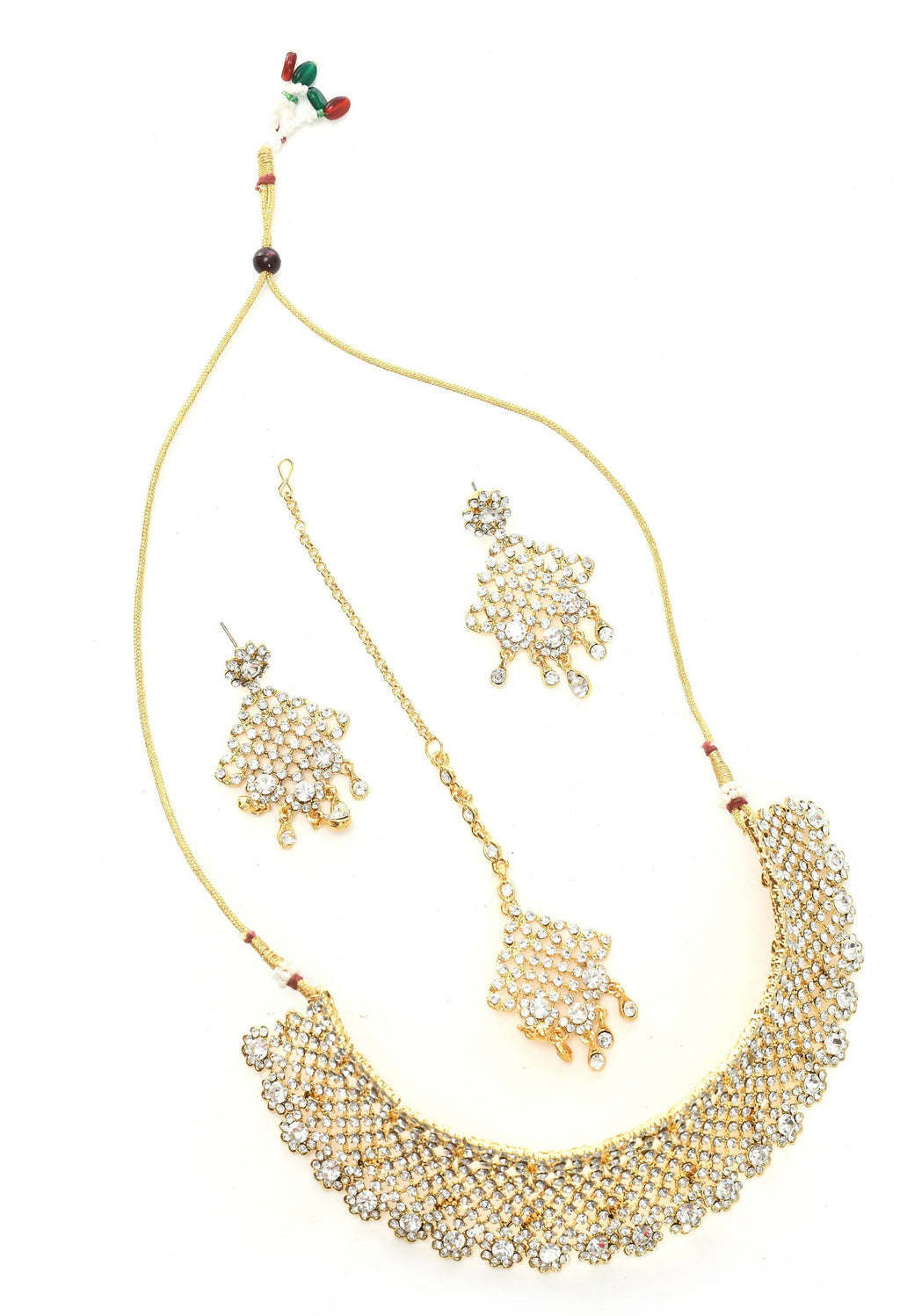 Traditional Rajwadi Golden Choker Necklace Set for Women