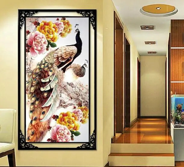 Peacock Diamond Painting Cross Stitch DIY Kit