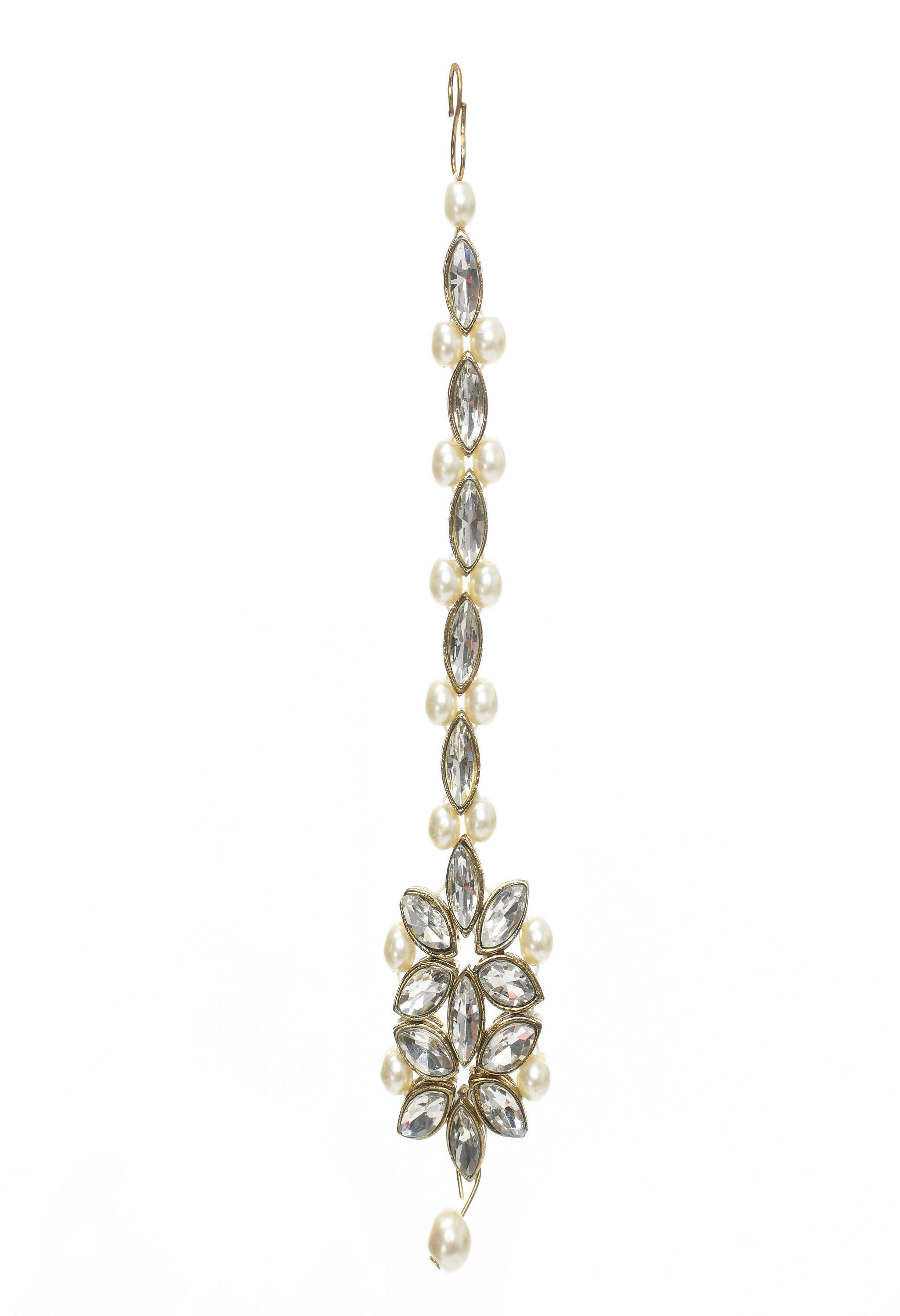 Gold-Polished Brass Kundan and Pearl Choker for Women