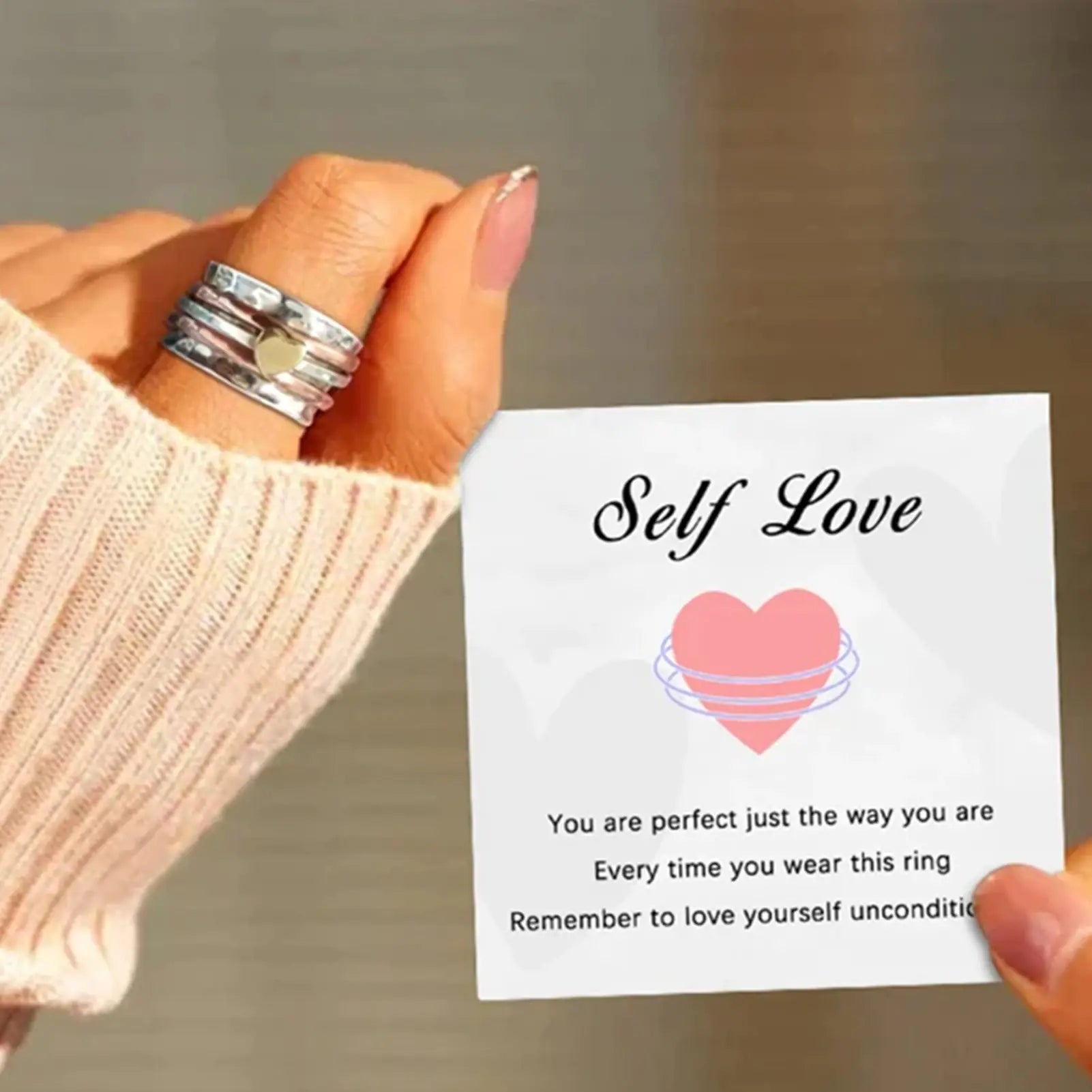 Cherish Self-Love With Heart Spinner Rings