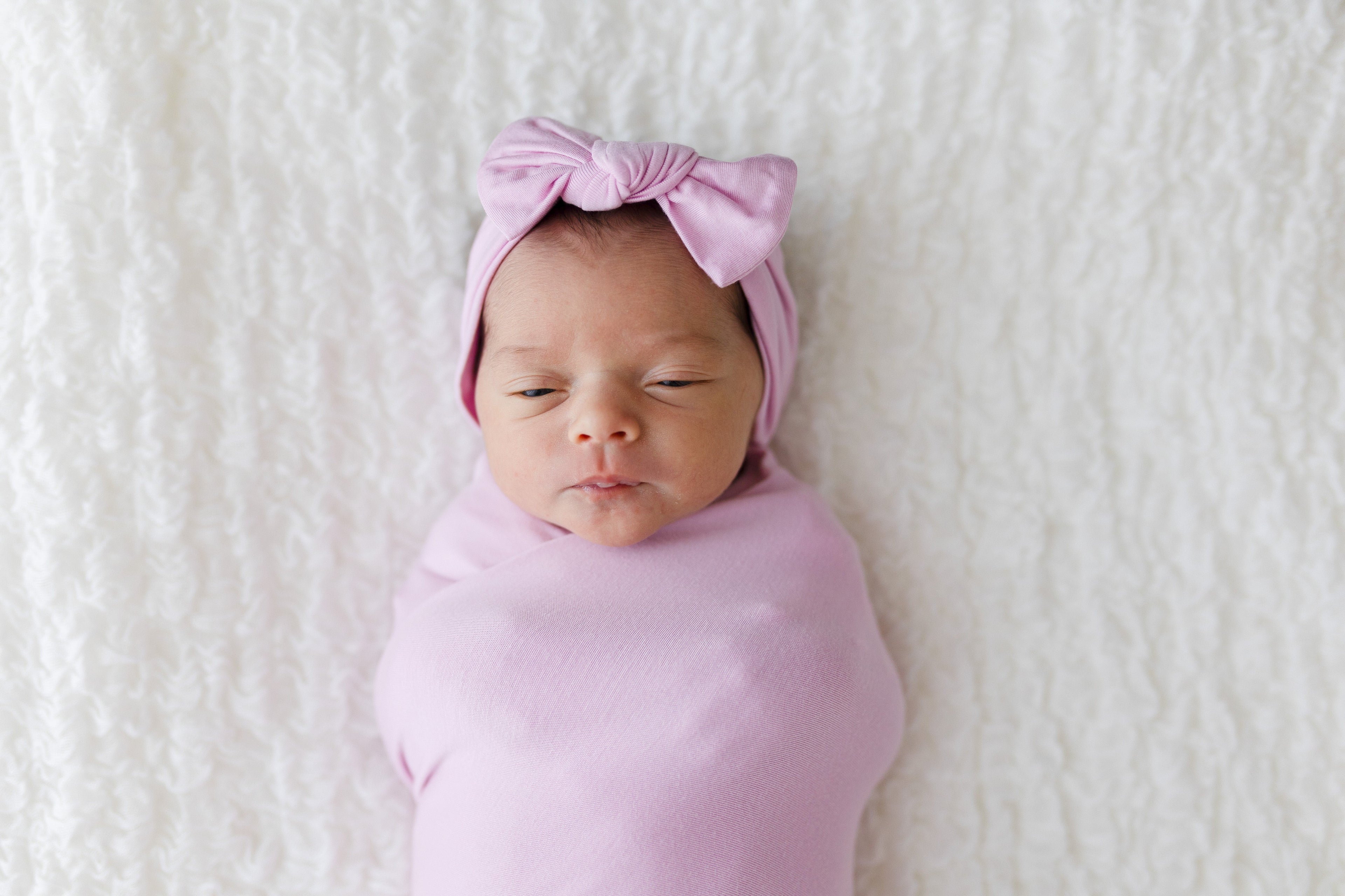 Lillian Pink Bamboo Swaddle + Headband Set