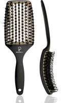 Large GREY INATEKPRO curved vented boar bristle detangler hair brush