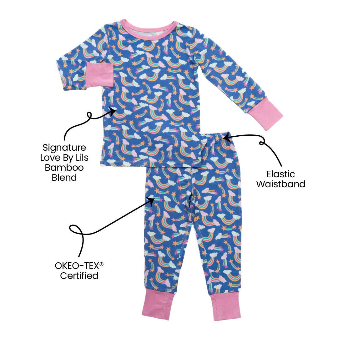 Lavender Rainbows Bamboo 2-Piece Long Sleeve Set