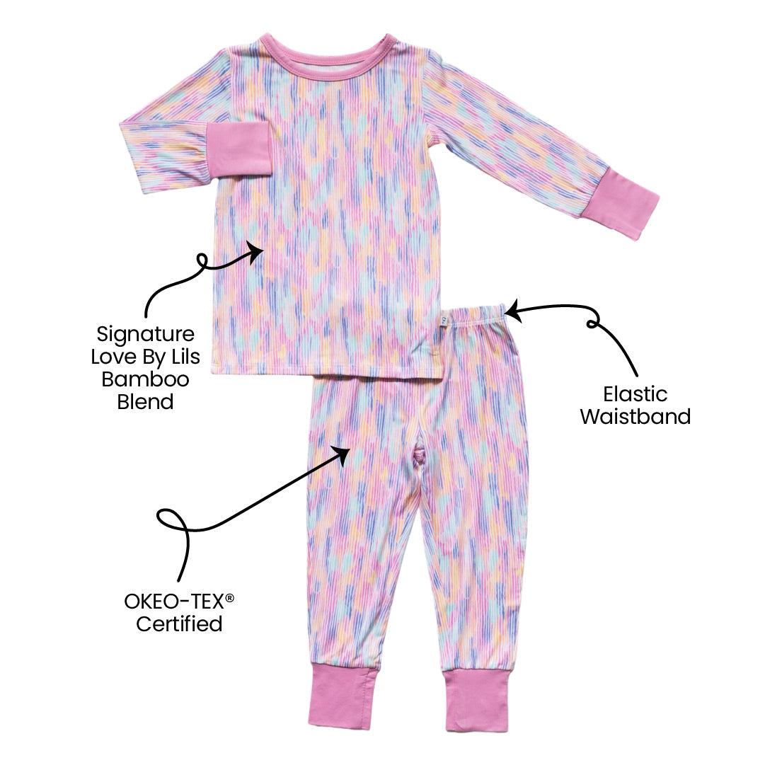 Lavender Stripes Bamboo 2-Piece Long Sleeve Set