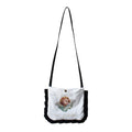 Mini Crossbody Coin Purse with Angel Print and Ruffles