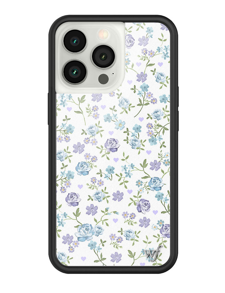Lilac and Blue Floral Print Protective iPhone Case - Image 27