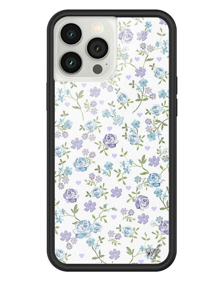 Lilac and Blue Floral Print Protective iPhone Case - Image 25