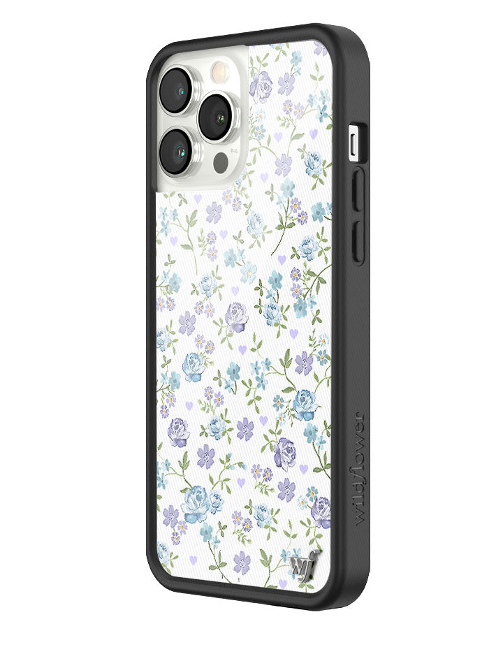 Lilac and Blue Floral Print Protective iPhone Case - Image 26