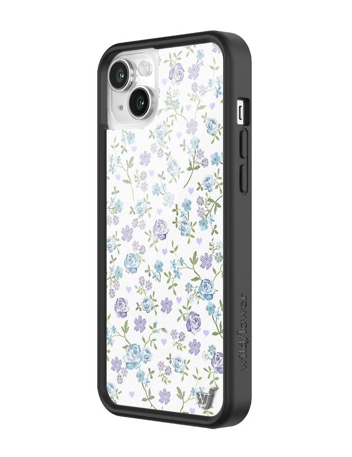 Lilac and Blue Floral Print Protective iPhone Case - Image 24